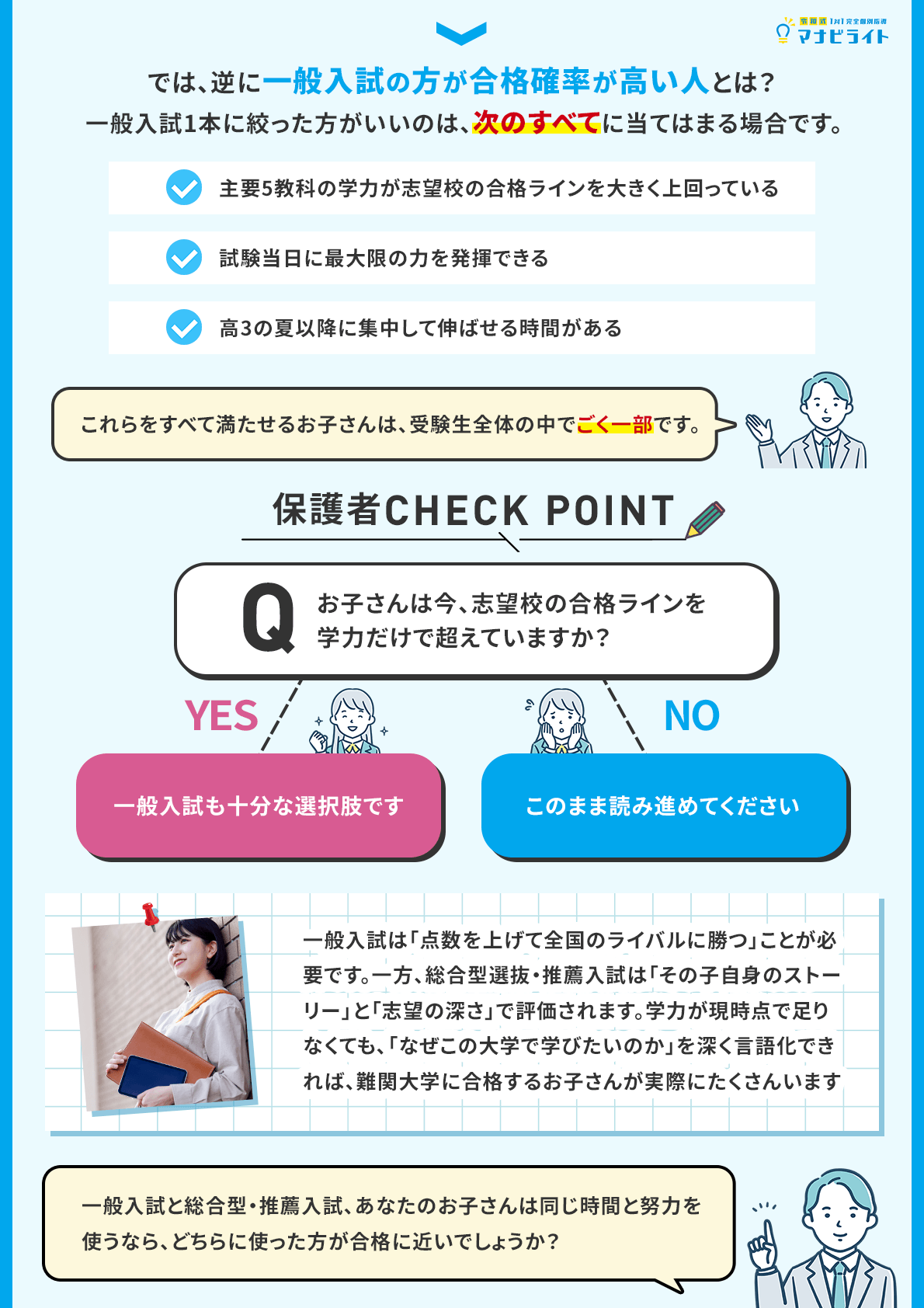 一般入試の方が合格確率が高い人