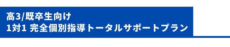 高3/既卒生向け・1対1完全個別指導トータルサポートプラン