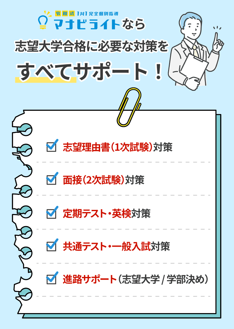 志望大学合格に必要な対策をすべてサポート