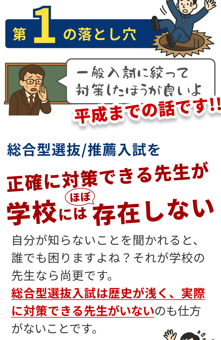 総合型選抜/推薦入試を正確に対策できる先生が学校にはほぼ存在しない