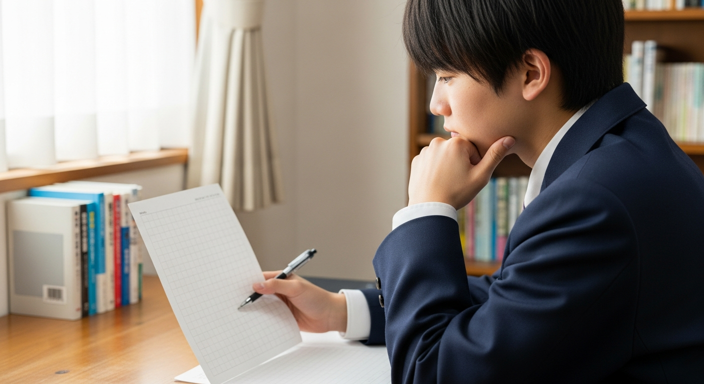 総合型選抜・推薦入試の準備をする受験生