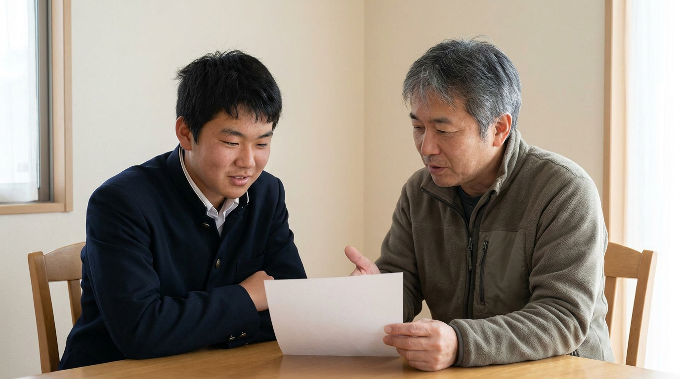 落とし穴:合格発表を見た後で、入学手続の準備を始めるに向けて準備する高校生