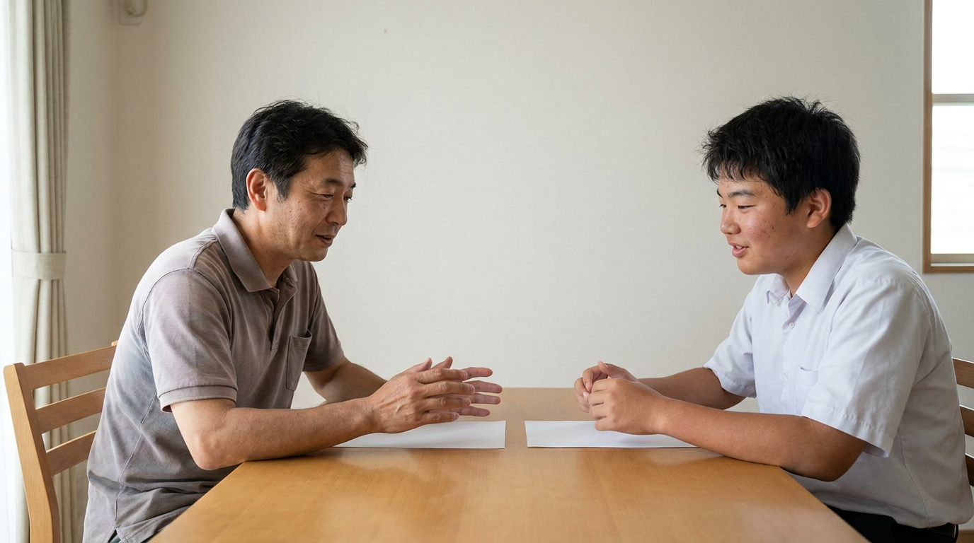 最終発表から入学手続きまで、書類の控えを保存しますに向けて準備する高校生