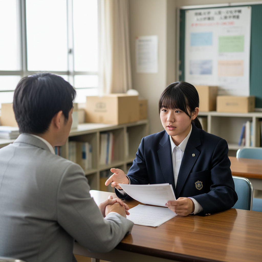 筑波大学 人文・文化学群 人文学類の面接・口頭試問を練習する高校生