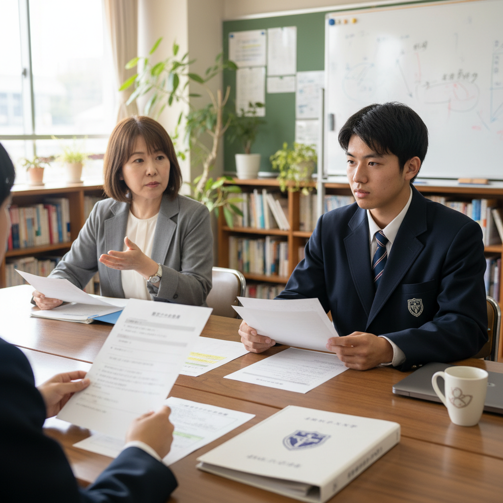 立教大学 理学部の面接・口頭試問を練習する高校生