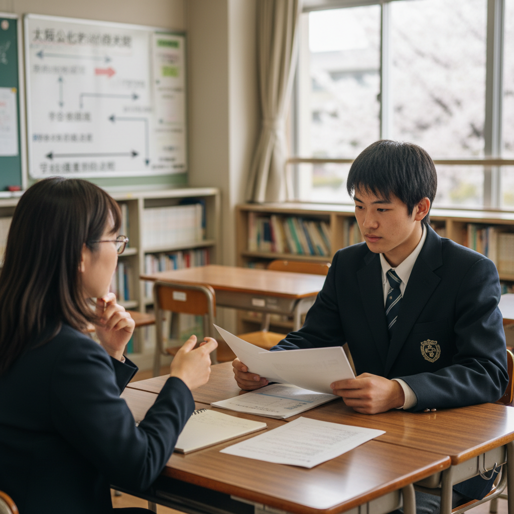 大阪公立大学 現代システム科学域の面接・口頭試問を練習する高校生