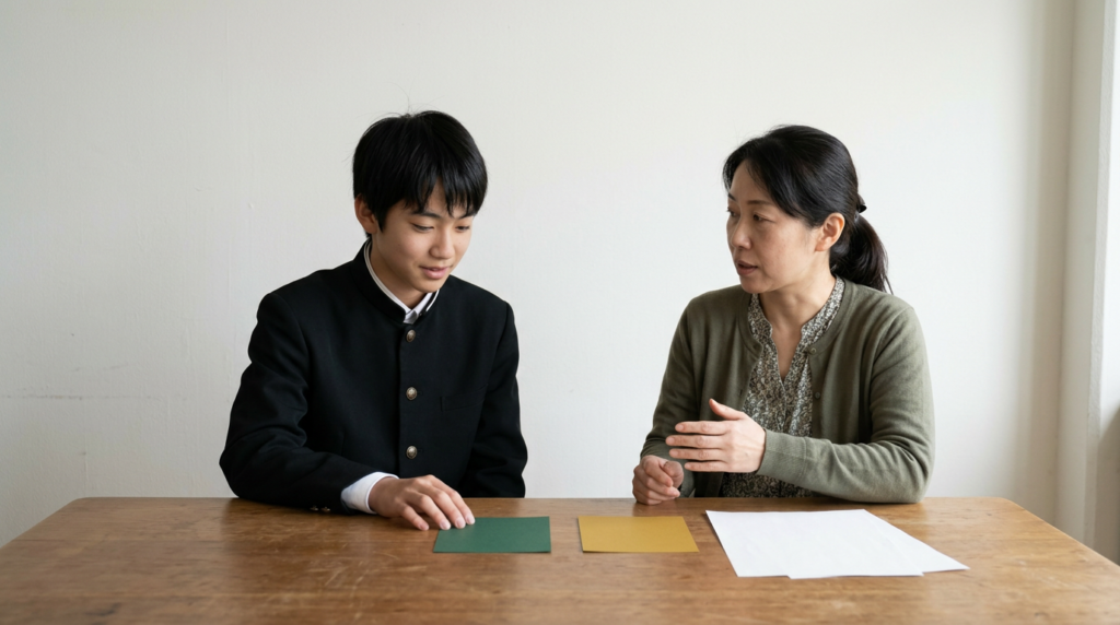 「推薦」で調べ始めたら、正式な方式名を先にそろえますに向けて準備する高校生