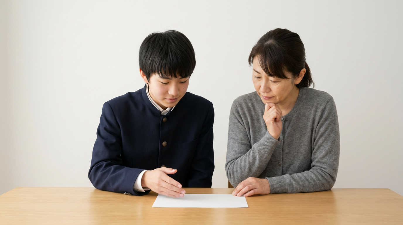 コピーの確認印と受理されない形式に注意しますに向けて準備する高校生