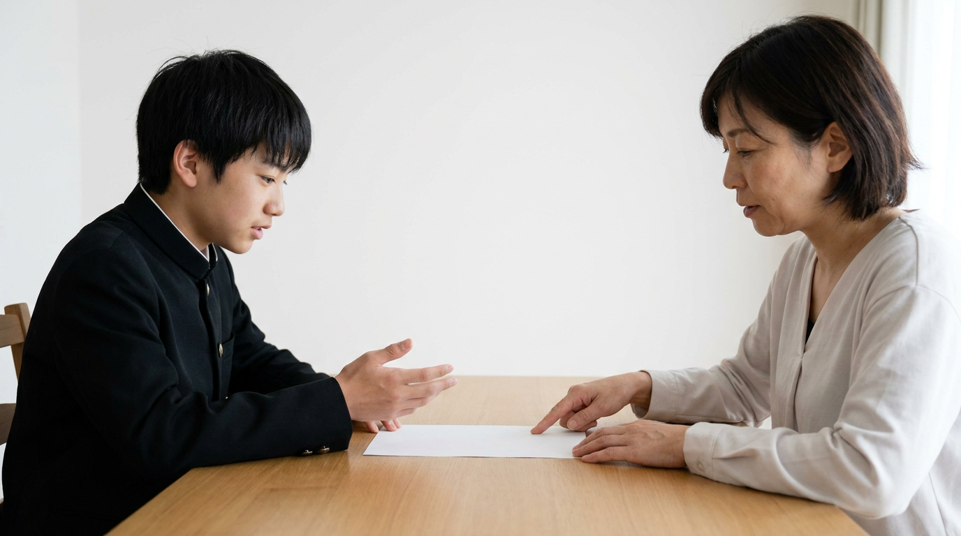合格した場合の入学確約まで、家庭と学校で共有しますに向けて準備する高校生