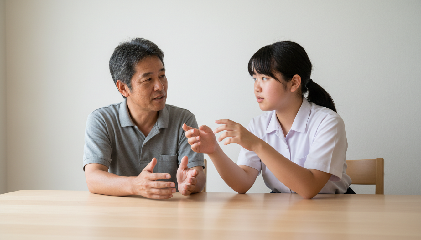 聞き取りでは、相手の情報を守る方法も考えますに向けて準備する高校生