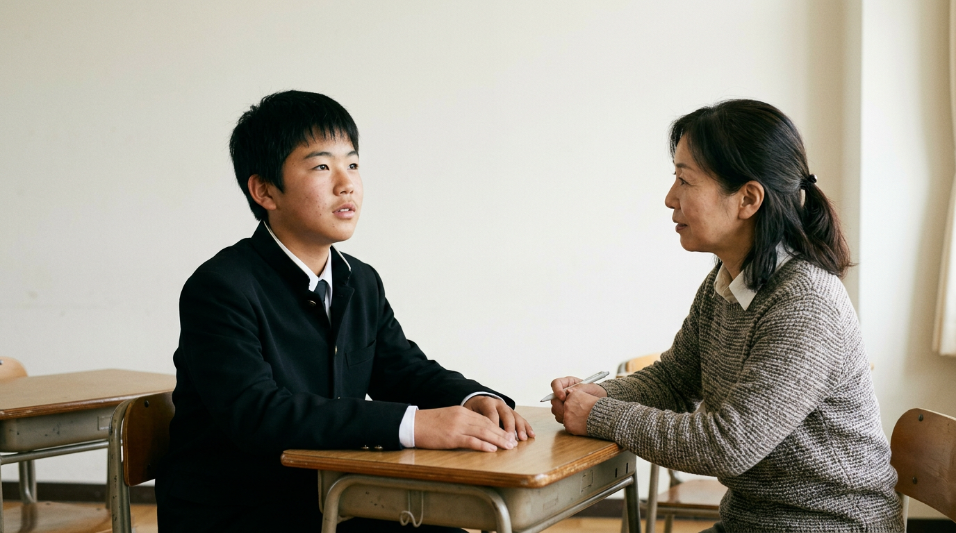 点検結果は、次に使う時間を決めるために使いますに向けて準備する高校生