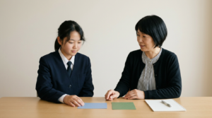 対象となる高校と入学の意思を確認しますに向けて準備する高校生
