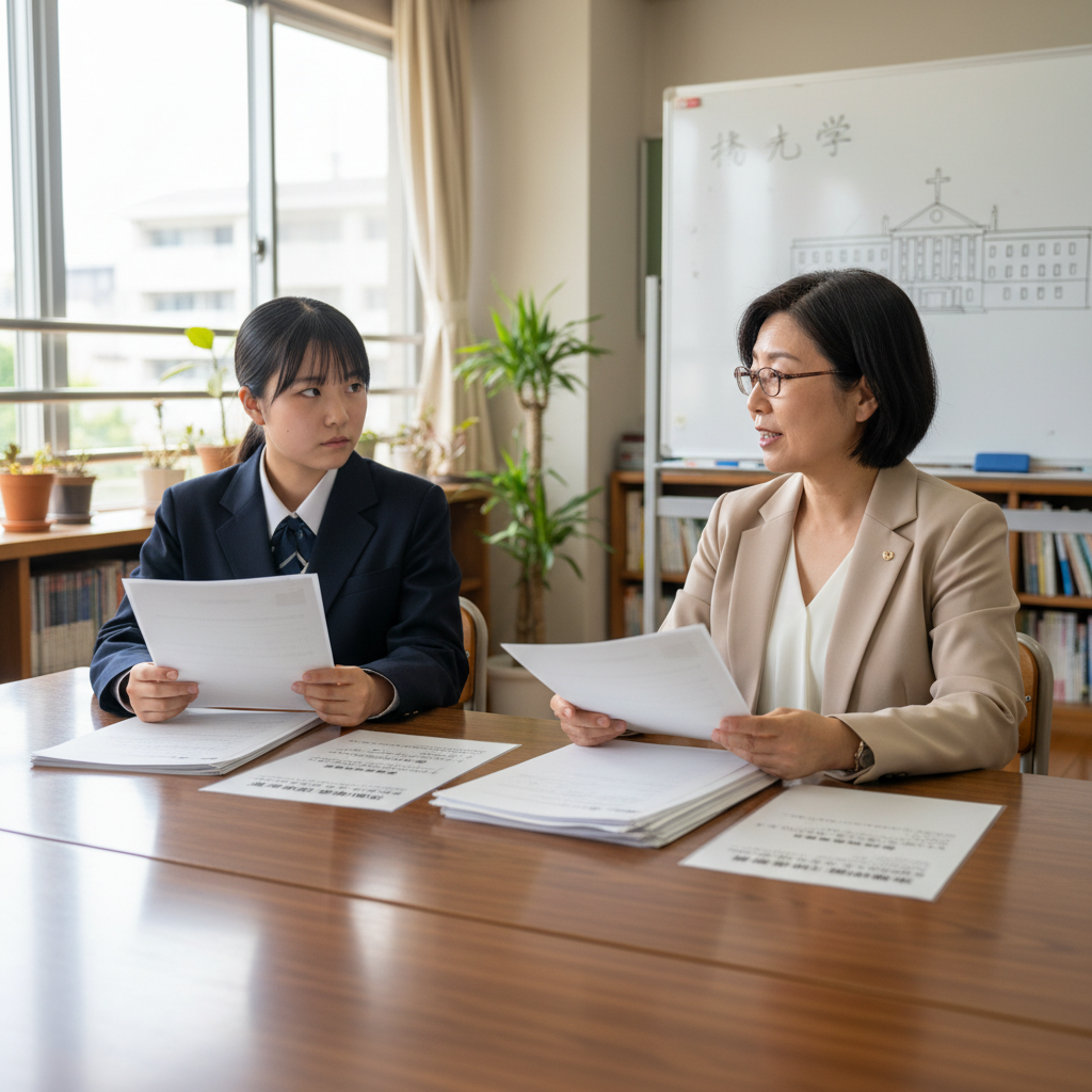 関西学院大学 文学部の面接・口頭試問を練習する高校生