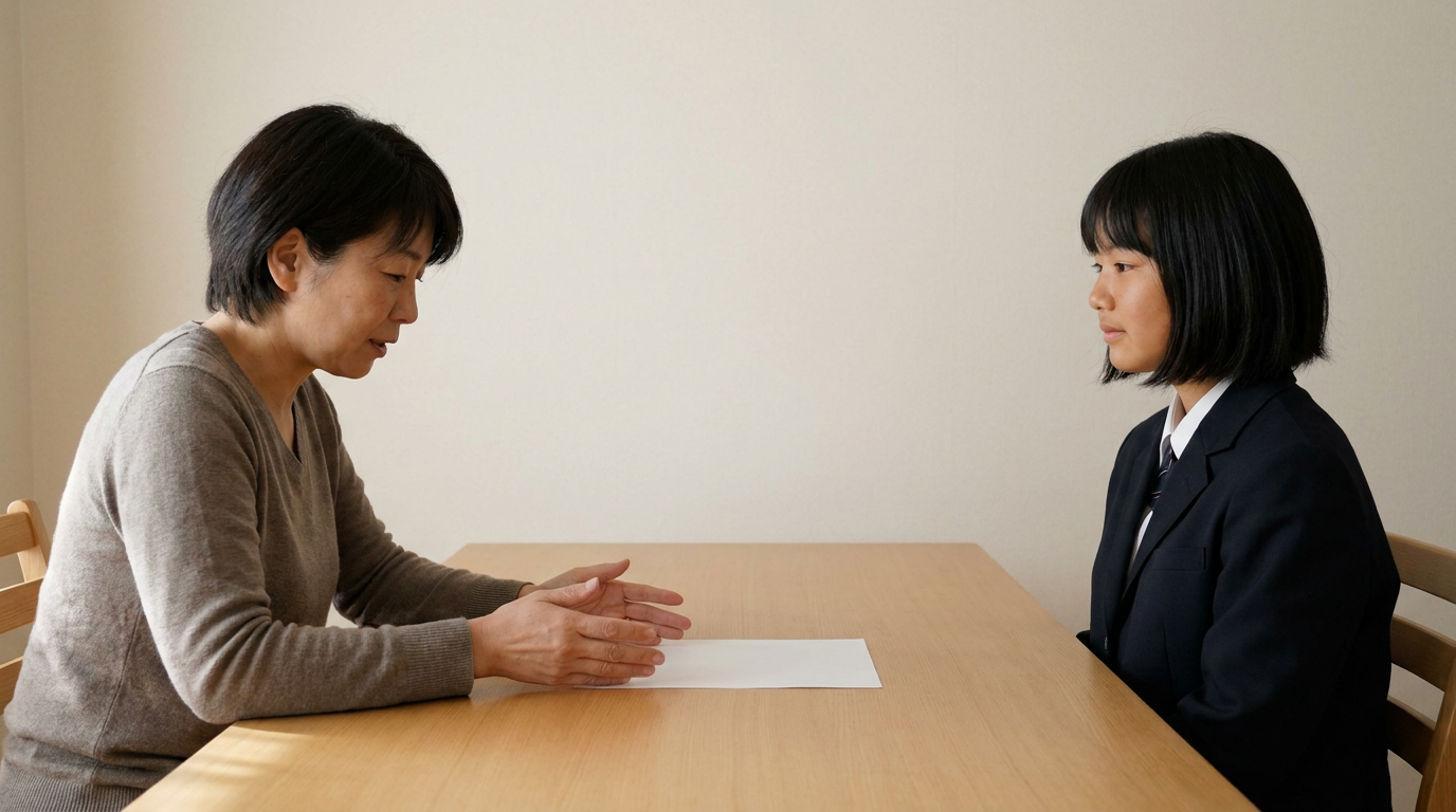 一つの話題を、違う分野から見直しますに向けて準備する高校生