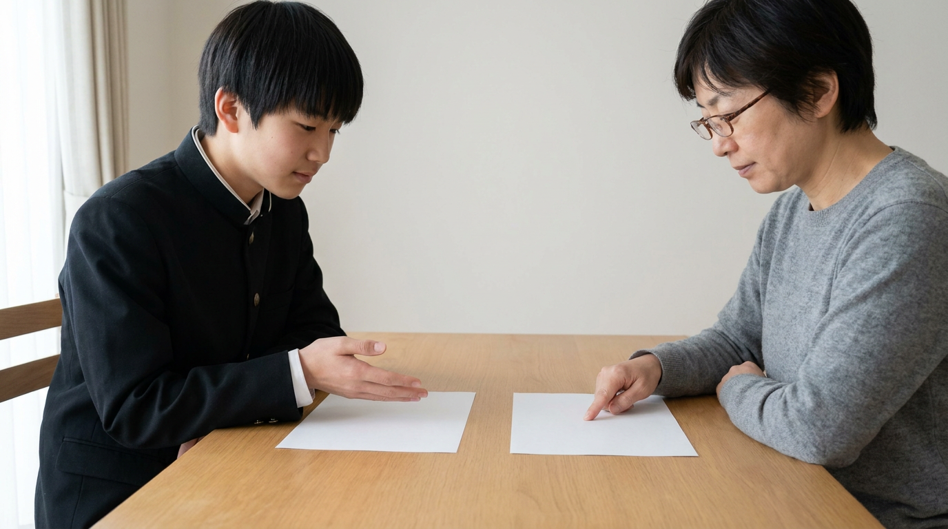 受験当日と合格後の手続まで、家族と予定を共有しておきますに向けて準備する高校生