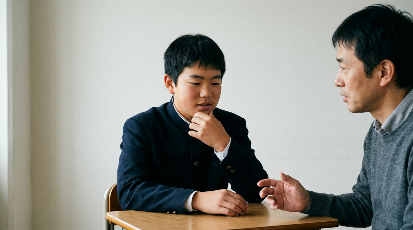 質疑の練習は、答えの暗記より問いへの対応を確かめますに向けて準備する高校生