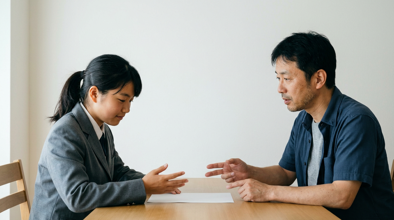 提出前の読み合わせは、問いへの答えを探して行いますに向けて準備する高校生
