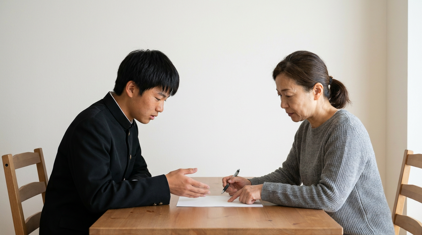 合格時に入学する意思は、文章を書く前に確かめますに向けて準備する高校生