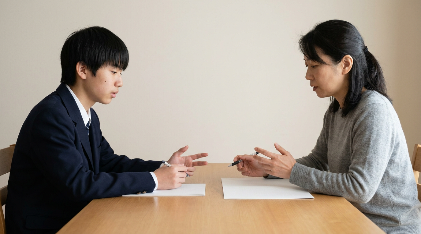 合否の確認と、手続の完了は別ですに向けて準備する高校生