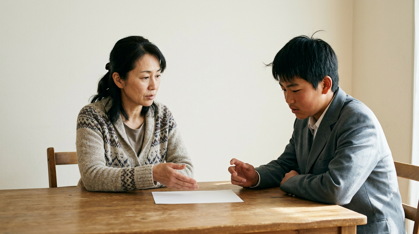 第一志望と入学確約は、書類を書く前に共有しますに向けて準備する高校生