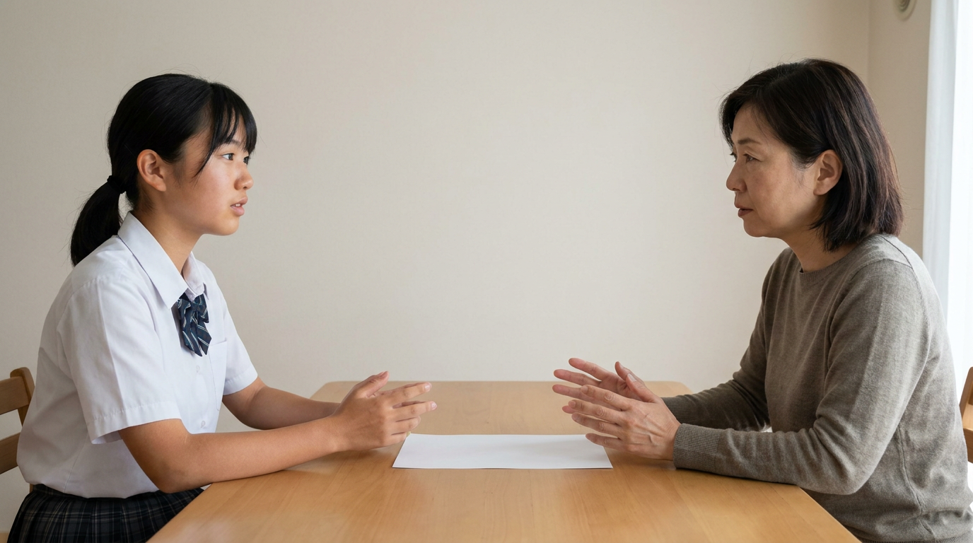 第一志望と併願制限を、出願前に家族・高校と共有しますに向けて準備する高校生