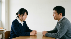 最初の違いは「エントリー審査」と「学校長推薦」ですに向けて準備する高校生