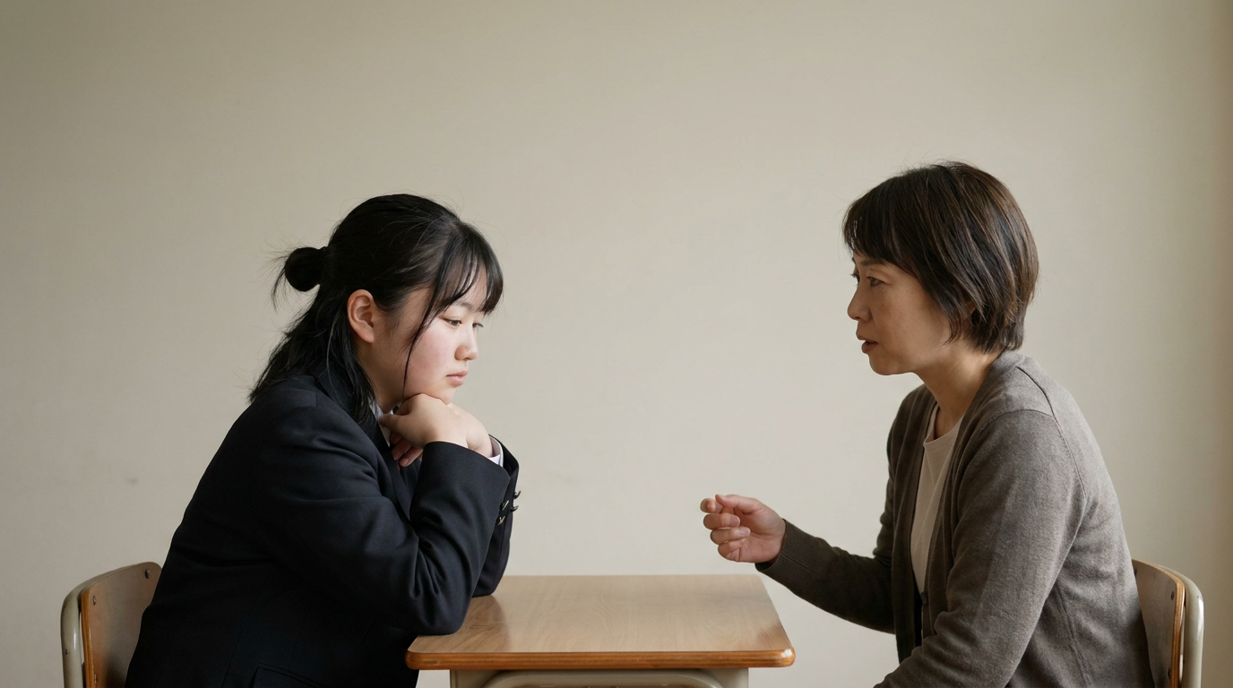 三つの文章を合わせたとき、内容の重複とずれを確認しますに向けて準備する高校生