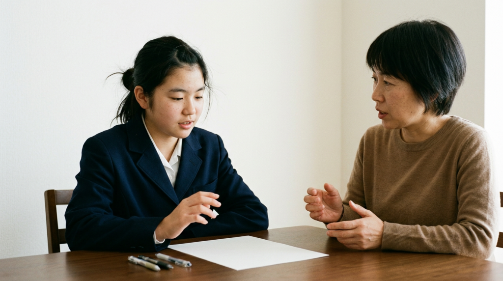 試験から合格発表、入学手続までを一つの予定にしますに向けて準備する高校生