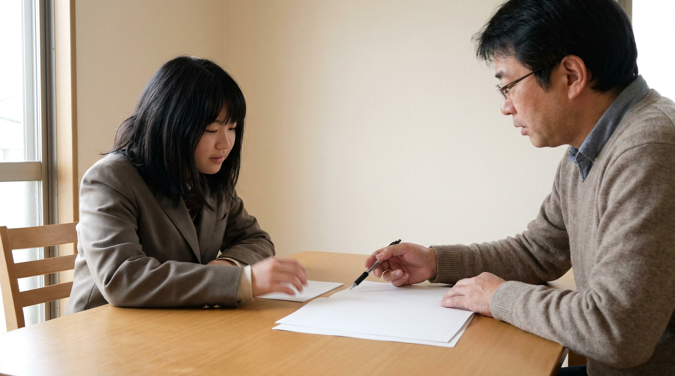 Web入力だけでは出願が完了しませんに向けて準備する高校生