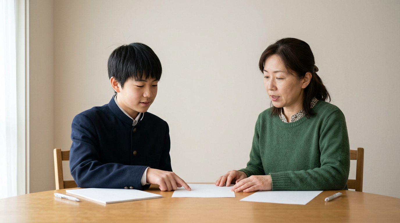 日程表は「本人・学校・家庭」の担当を分けるに向けて準備する高校生