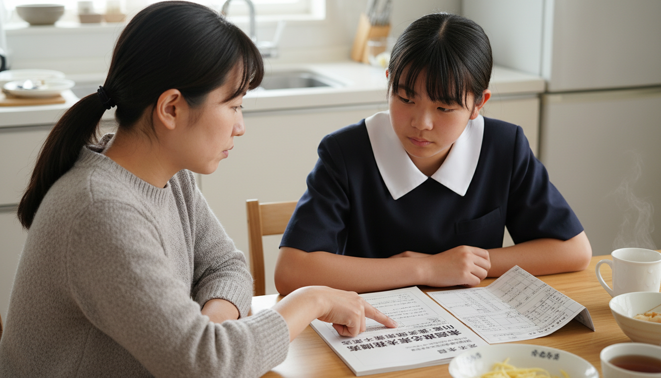小論文は、資料の内容と自分の意見を分けて書きますに向けて準備する高校生