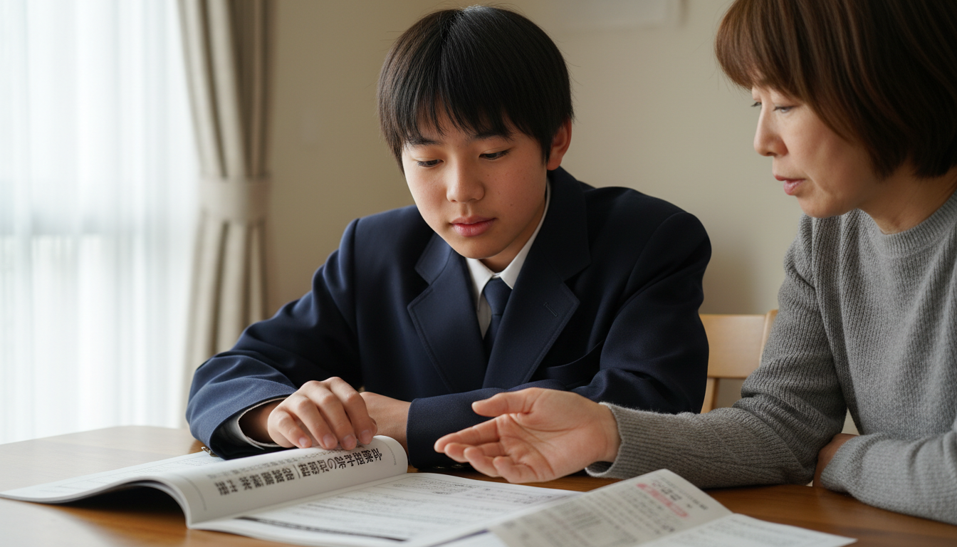 専願・併願条件と、推薦決定後の手続きを確認しますに向けて準備する高校生
